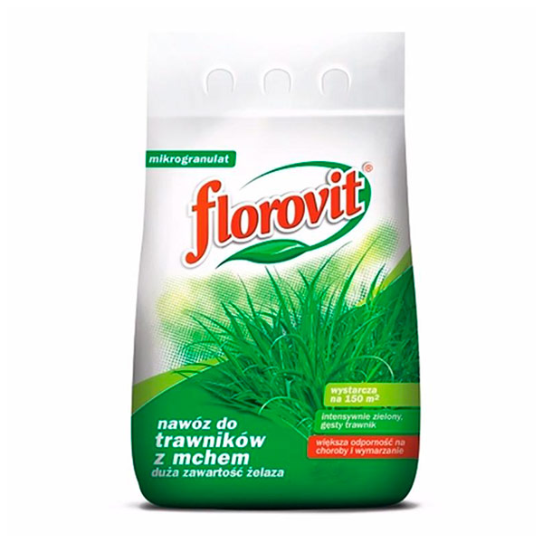 Удобрение гранулированное садовое для Газонов с большим содержанием железа Florovit (Флоровит), 1 кг