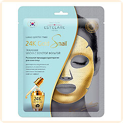 Маска для лица тканевая с Золотой фольгой 24К Gold Snail (Золотая улитка)