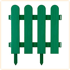 Забор декоративный Штакетник GRINDA (зеленый), 29х224 см