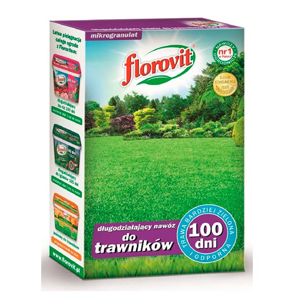 Удобрение длительного действия для газона 100 дней Florovit (Флоровит), 1 кг