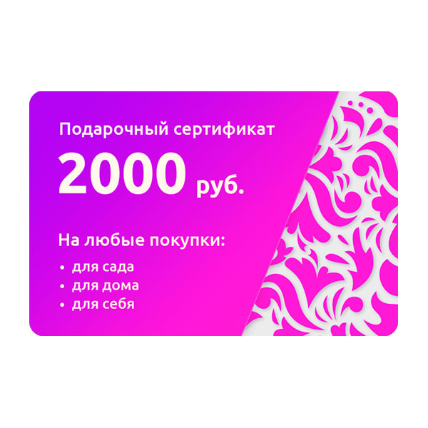 Подарочный сертификат на 2000 рублей