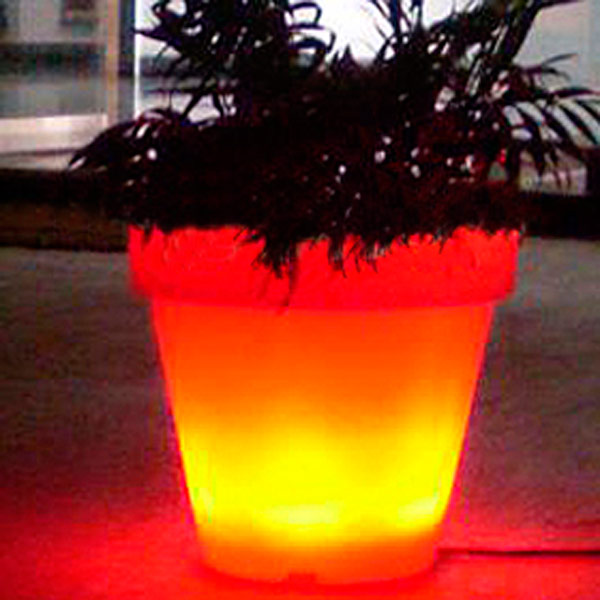 Горшок светящийся Mini Magic flower pot на батарейках, желтый