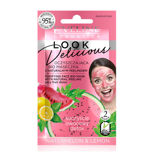 Очищающая bio маска для лица с натур. скрабом Watermelon&Lemon LOOK DELICIOUS, 10 мл