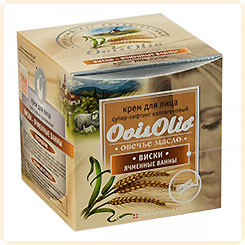 Овечье масло OvisOlio Крем для лица Виски-ячменные ванны, 50 мл