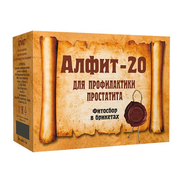 Чайный напиток Алфит-20 Для профилактики и лечения простатита, 60 брикетов х 2 г