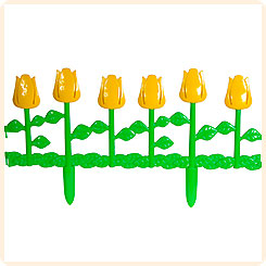 Ограждение Цветник (желтые тюльпаны) 620х290 мм, 6 шт.