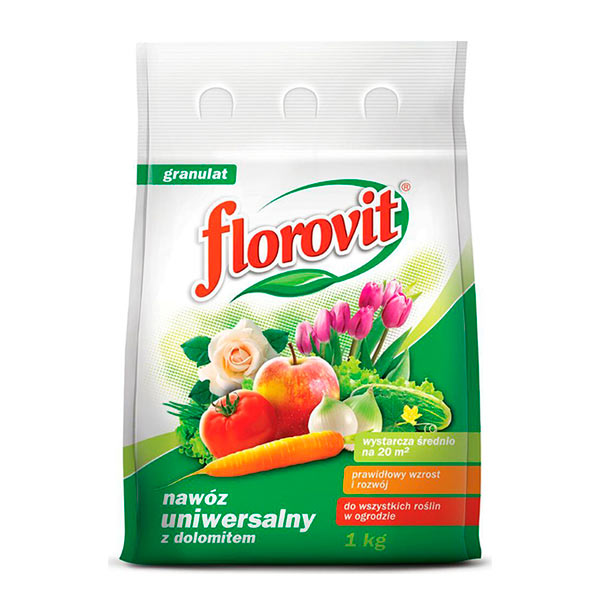 Удобрение гранулированное садовое Универсальный с содержанием доломита Florovit (Флоровит), 1 кг