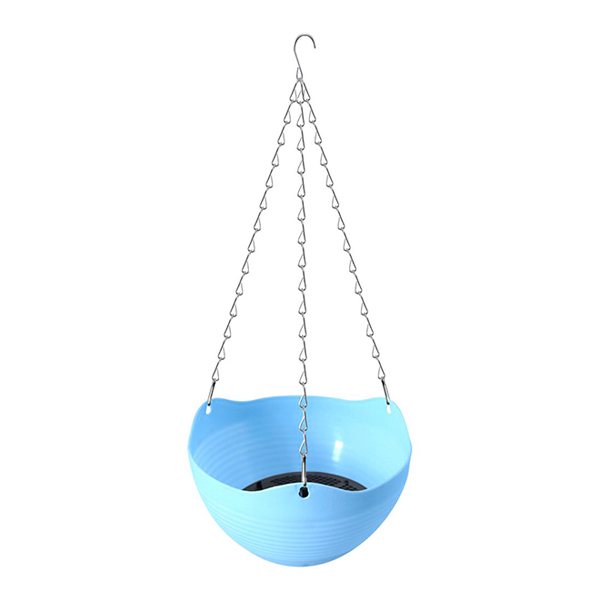 Кашпо подвесное с дренажной сеткой Голубое, d 20 см
