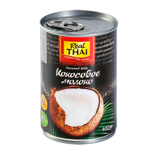 Кокосовое молоко, 85% мякоти Real Thai, 400 мл
