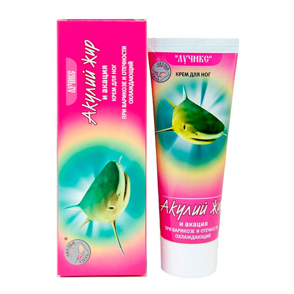 Крем для ног Акулий жир и Акация (при варикозе и отечности), 75 мл