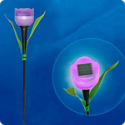 Светильник на солнечной батарее садовый Лиловый тюльпан