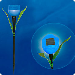 Светильник на солнечной батарее садовый Синий тюльпан