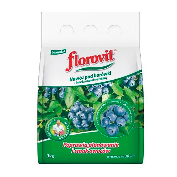 Удобрение гранулированное садовое для Брусники и Голубики Florovit (Флоровит), 1 кг